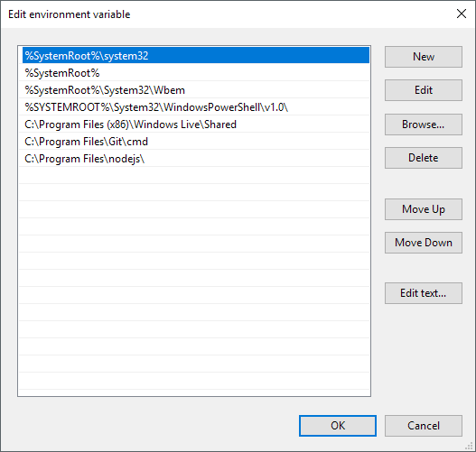 add new envrionment variable