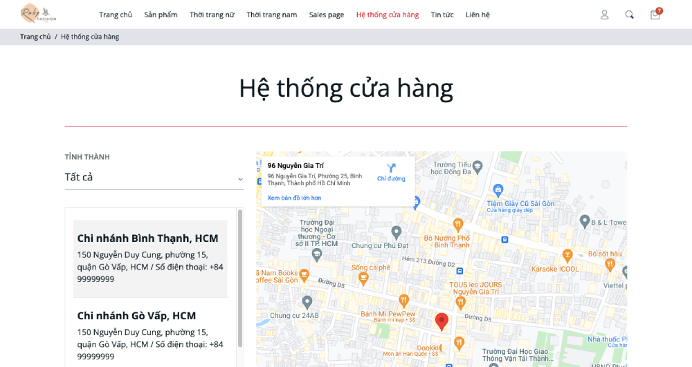 Hệ thống cửa hàng